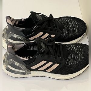 Women’s Adidas ULTRABOOST 20 - Size 6.5 - Black with camo - PrimeBlue